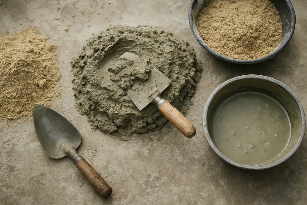 Dosage mortier : le ratio idéal ciment/sable/eau pour vos travaux