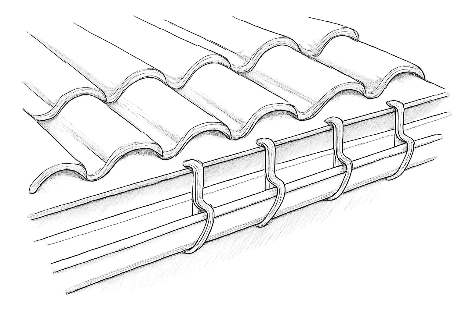 pose crochet gouttière sur tuile