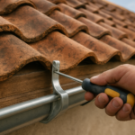 Pose de crochets de gouttière sur tuile : étapes et espacement pour une fixation durable