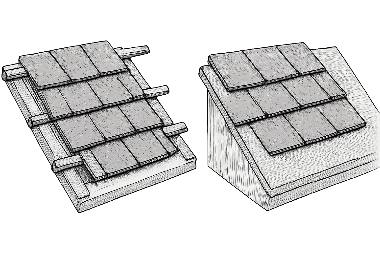 poser des ardoises sur volige